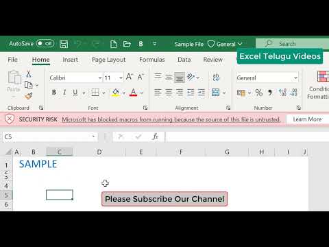 Macros VBA: How To Enable “Microsoft has blocked macros from running untrusted source” in Telugu