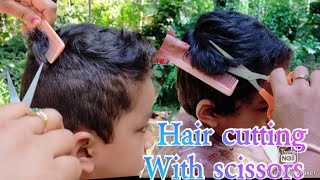 ആണ്‍ കുട്ടികളുടെമുടി വെട്ടുന്ന വിധം.How to cut hair for boys.#shollysebancreations.Hair cuttingstyle