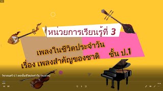 วิชาดนตรี ป 1 เพลงในชีวิตประจำวัน ทบทวน