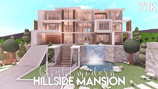 Bright Modern Hillside Mansion | Bloxburg Build