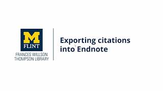 Exporting Citations into EndNote Web
