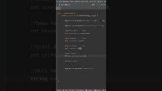 Literals in JAVA|Code in| #java #tutorial #programmingforbeginners #codinglife #intellij