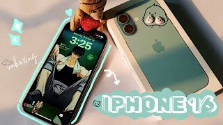 iphone 16 aesthtic (teal) 256 gb💕, customization + accessories + unboxing ☘️☁️