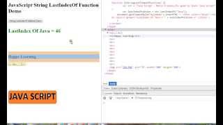 STRINGS LASTINDEXOF METHOD IN JAVASCRIPT DEMO