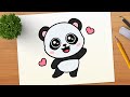 How To Draw A Cute Panda || Draw So Cute Easy Step by Step ✨