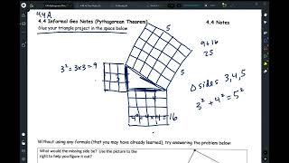 Informal Notes 4.4A Pythagorean Theorem