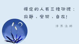 禪定的人有三種功德 寂靜、安樂、自在！  #淨界法師  #正見基礎 #天乘的四種禪定