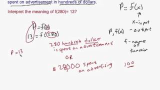 Interpreting Function Notation in a Context using 2 variations of function notation