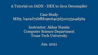 A Tutorial on Jadx: Dex to Java Decompiler