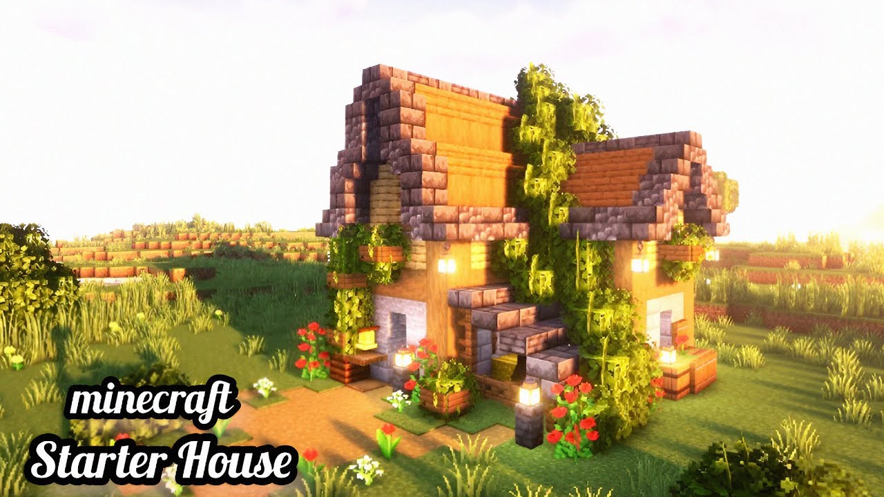 Minecraft Easy Starter House Tutorial Youtube