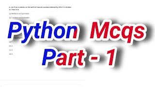 Python MCQ Based Questions Part 1
