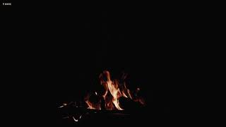 Night Fire in the Dark Background Video - 12 Hours Burning Campfire Sounds & Black Screen for Sleep