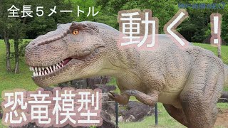 近づくと「ガオー」　動く恐竜がお出迎え