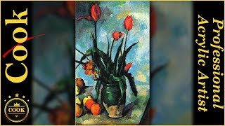 How to Paint Tulips in a Vase by Paul Cezanne for Beginner Acrylic Artists