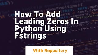 How to add leading zeros in python using fstrings