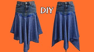 diy오래된 청바지  2가지 스타일로 연출 할 수 있는 스커트 리폼 했어요/skirt reform that you can wear in two styles of old jeans