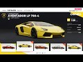 All LAMBORGHINI CARS/Vehicles LIST - THE CREW 2