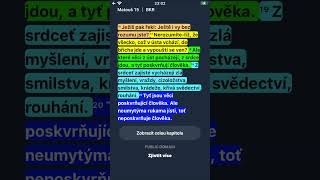 Matouš kapitola 15 - Ježíš pak řekl, Ještě i vy bez rozumu jste? - Bible Kralická