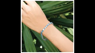 Appealing blue topaz silver bracelet