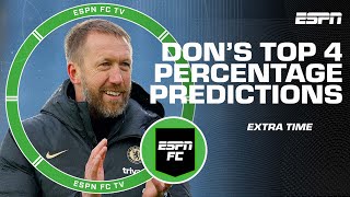Don's percent chances that Liverpool, Spurs, Chelsea & Newcastle finish top 4 | ESPN FC Extra Time