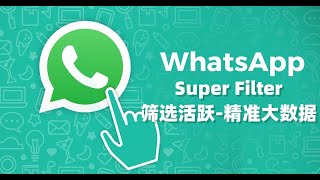 WhatsApp Super Filter筛选活跃-精准大数据 #WhatsApp号码过滤器#whatsapp筛选活跃