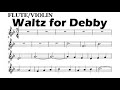 Waltz for Debby Flute Violin Sheet Music Backing Track Play Along Partitura