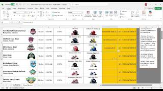 College Football Bowl Pick'em and Playoff Bracket Spreadsheet