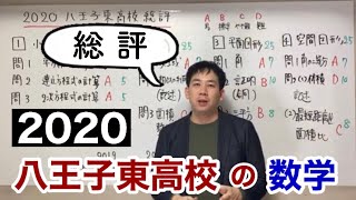 2020（令和2年）都立八王子東高校の数学（総評）