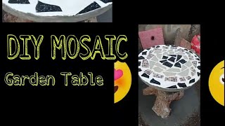 DIY MOSAIC TABLE(tree stump)