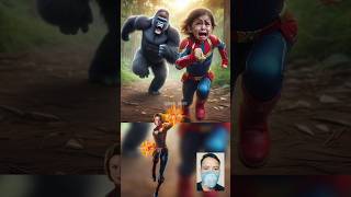 cute little superhero being chased a gorilla💥AII Characters marvel \u0026 dc #marvel #shorts #avengers