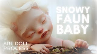 Snowy Faun baby| OOAK art doll making process