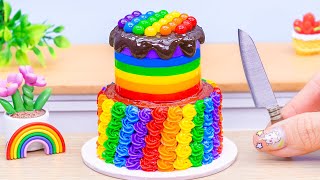 Cake Decorating Ideas💘Beautiful Miniature Rainbow Buttercream Cake Decorating Ideas💘Rainbow Cake