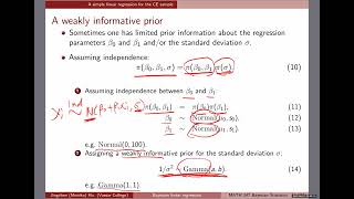[Bayesian linear regression] A simple linear regression for the CE sample