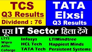 पूरा IT Sector हिला देंगे 🔴 TCS Q3 Results ( dividend 76 ) 🔴 Tata Elxsi Q3 Results 🔴 SMKC