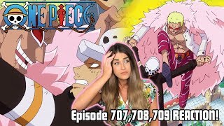 LAW VS DOFFY! One Piece Episode 707, 708, 709 REACTION!