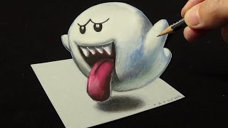 👻How to Draw Ghost  - Drawing 3D Boo Ghost for Kids - Trick Art on Paper