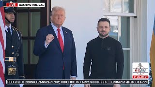 WATCH: President Donald Trump Greets Ukrainian President Zelenskyy outside of the White House