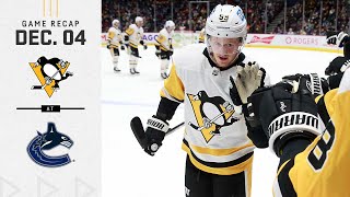 GAME RECAP: Penguins vs. Canucks (12.04.21) | Hat Trick for Guentzel!