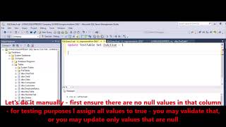 MSSQL - Fix Error - Unable to modify table Cannot insert the value NULL into column