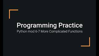 Python Practice Programming Module 6-7 Functions with Multiple Default Parameters that Return a Valu