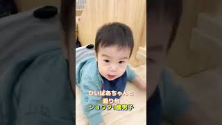 ひいばあちゃんと滑り台😁ショウタ1歳男子👨