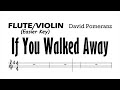 IF YOU WALKED AWAY in G Flute Violin Sheet Music Backing Track Play Along Partitura