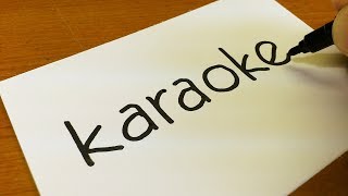 How to turn words KARAOKE（Carpool Karaoke）into a Cartoon  -  Drawing doodle art on paper