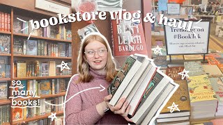 come book shopping with me | cozy bookstore & library vlog + book haul