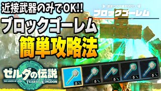 【ティアキン】近接武器のみでOK！ 「ブロックゴーレム」の簡単な倒し方【ゼルダの伝説】