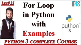 Python Tutorial in Urdu | Hindi | For Loop in Python | For Loop Example Programs in Python