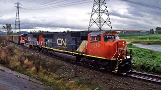 ENDLESS TRAINS Thru Mission Junction, Classic CN SD75I units \u0026 UP AC4460CW #7016 power!