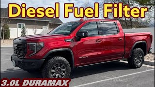 3.0L Diesel Fuel Filter Change In A GMC Sierra 1500 AT4X 2024