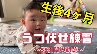 【生後4ヶ月】うつぶせ練習〜55日間の軌跡。きゃなちの首が上がるまで〜