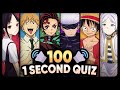 TOP ANIME OPENINGS QUIZ | 100 Anime Openings in 1 Second